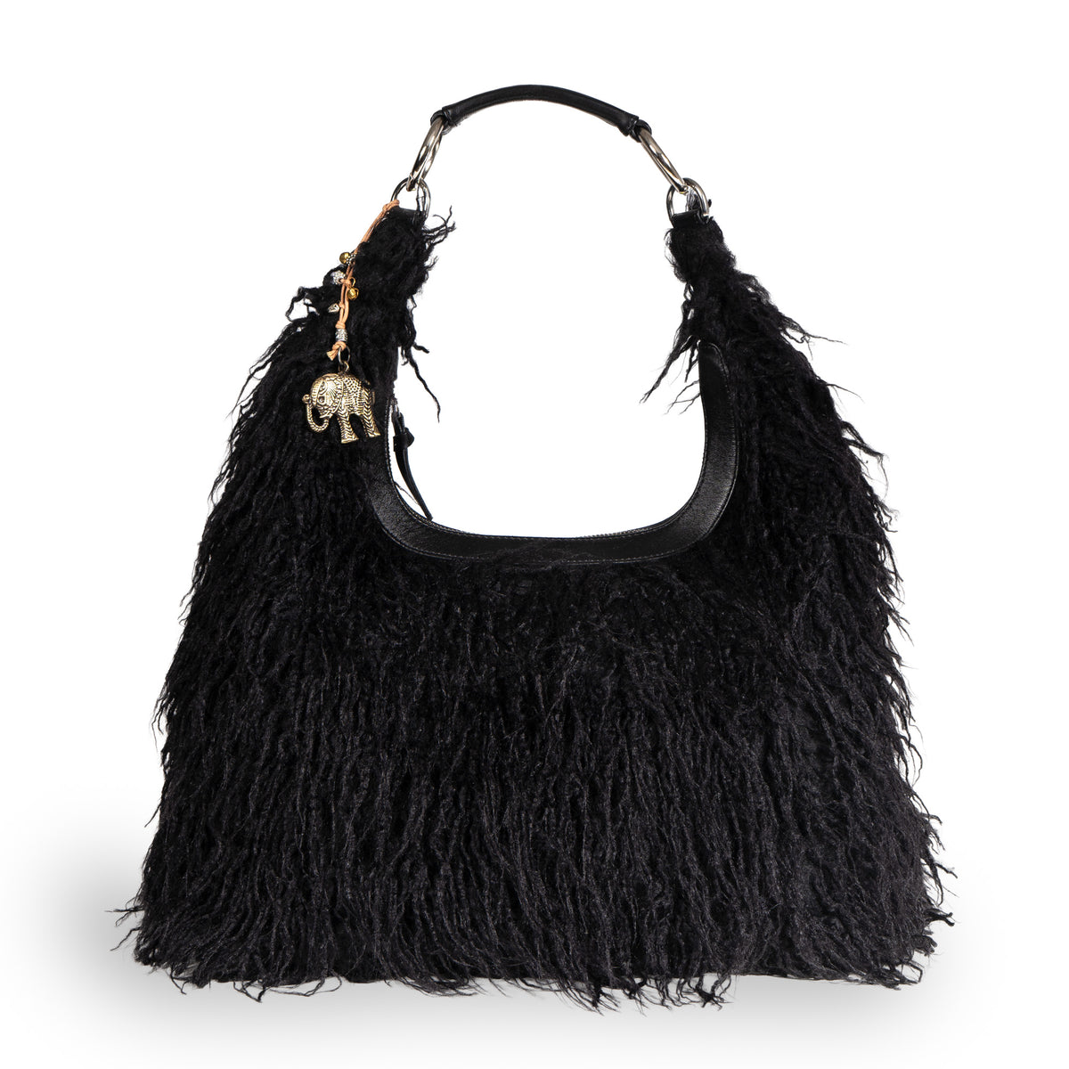 Schultertasche Ava Tibetan Curly Faux Fur