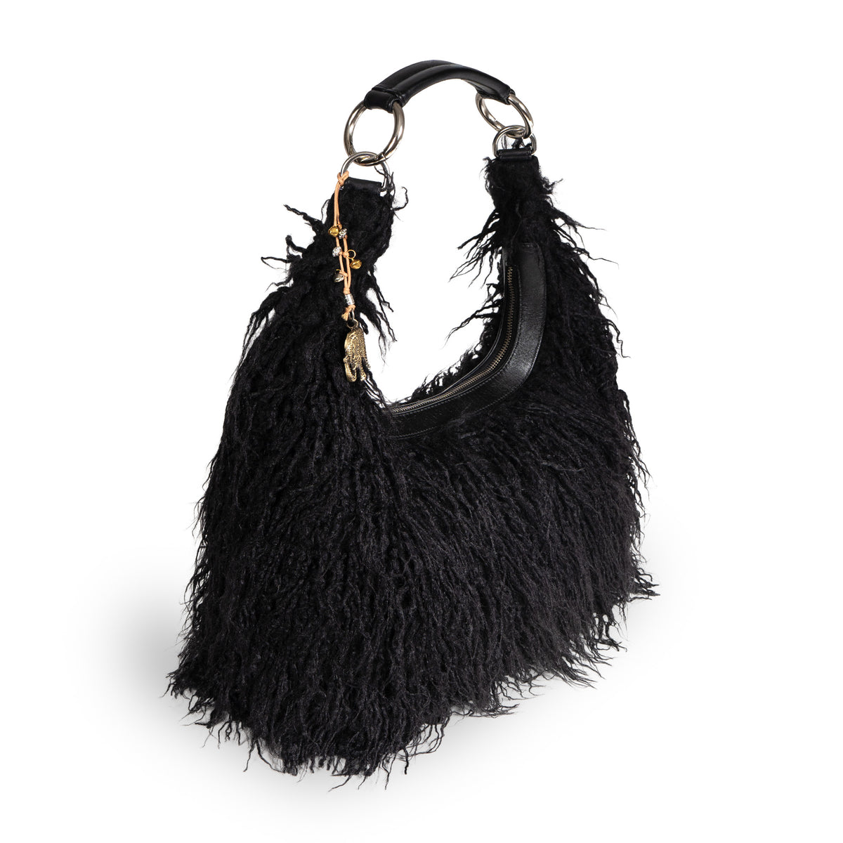 Schultertasche Ava Tibetan Curly Faux Fur