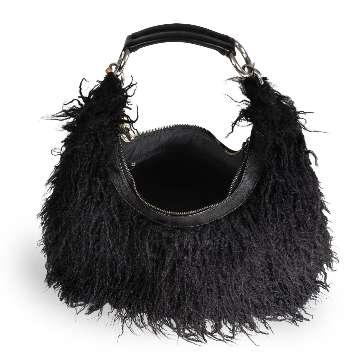 Schultertasche Ava Tibetan Curly Faux Fur