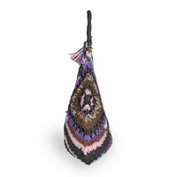 Hippie Bag Beuteltasche Bast Handarbeit multicolor