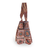Tote Bag gehäkelt Fransen multicolor rotbraun – 3