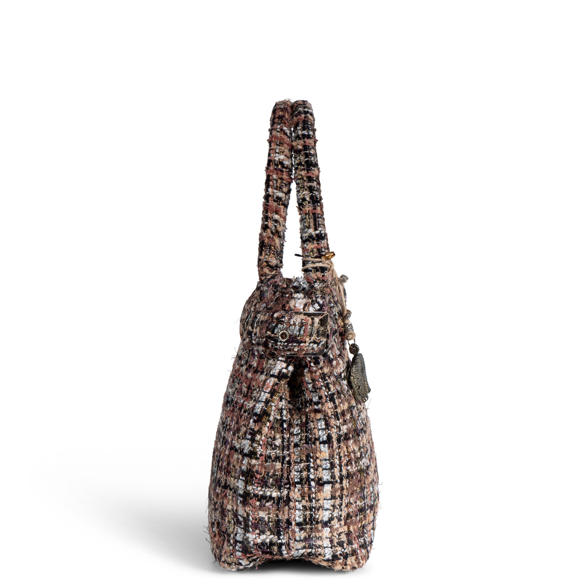 Tote Bag Tasche mittlere Größe Tweed braun beige