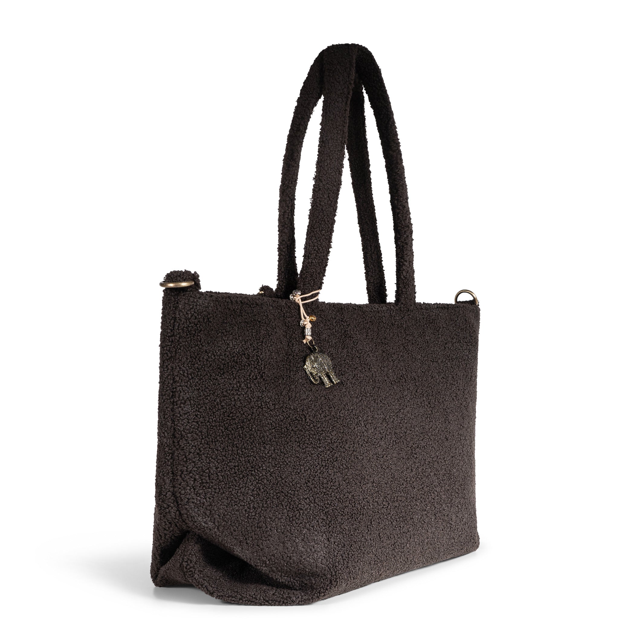 Großer Shopper Bouclé braun