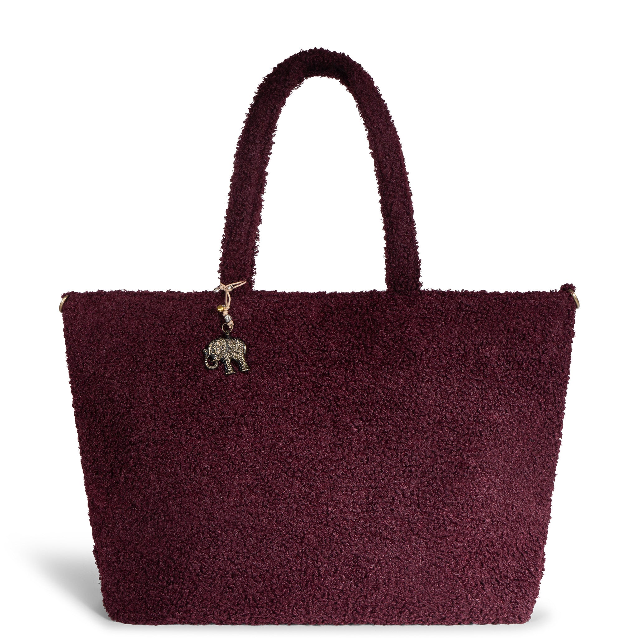 Großer Shopper Bouclé merlot