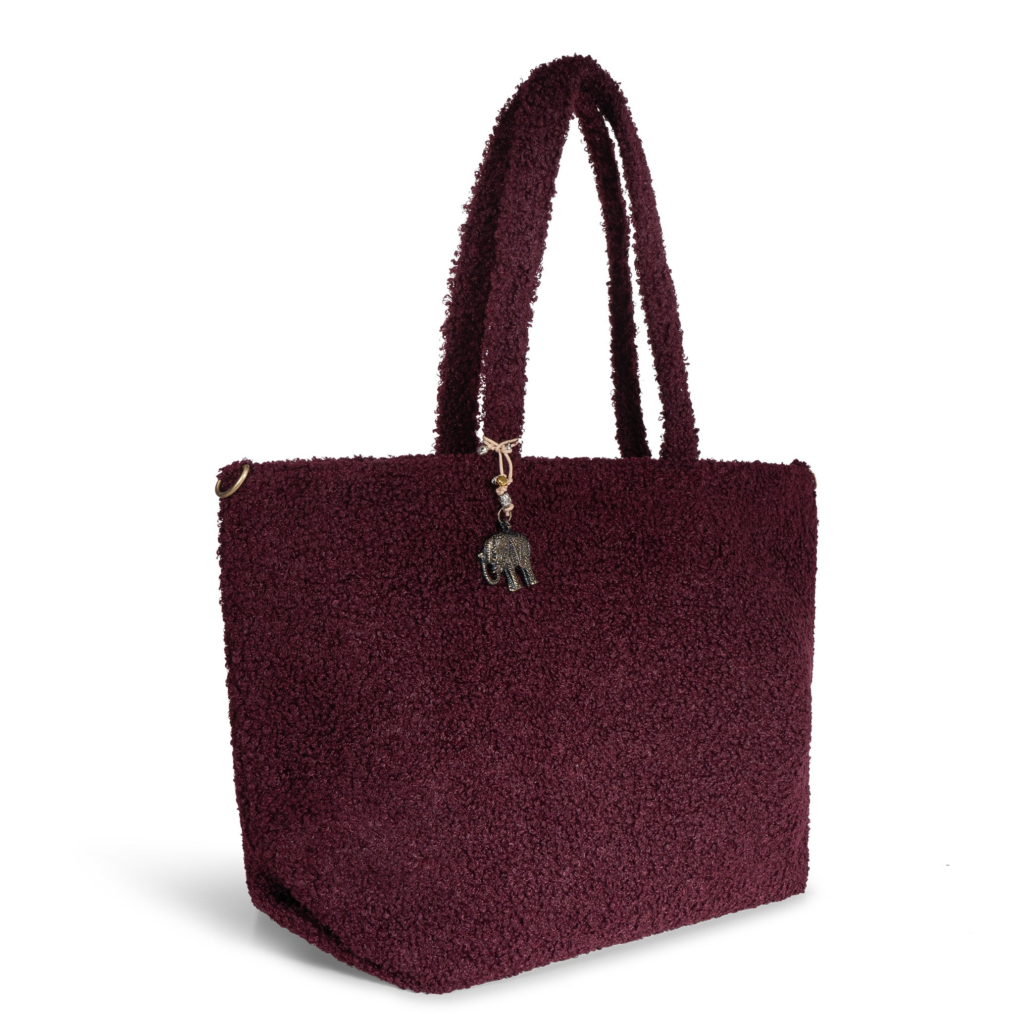 Großer Shopper Bouclé merlot
