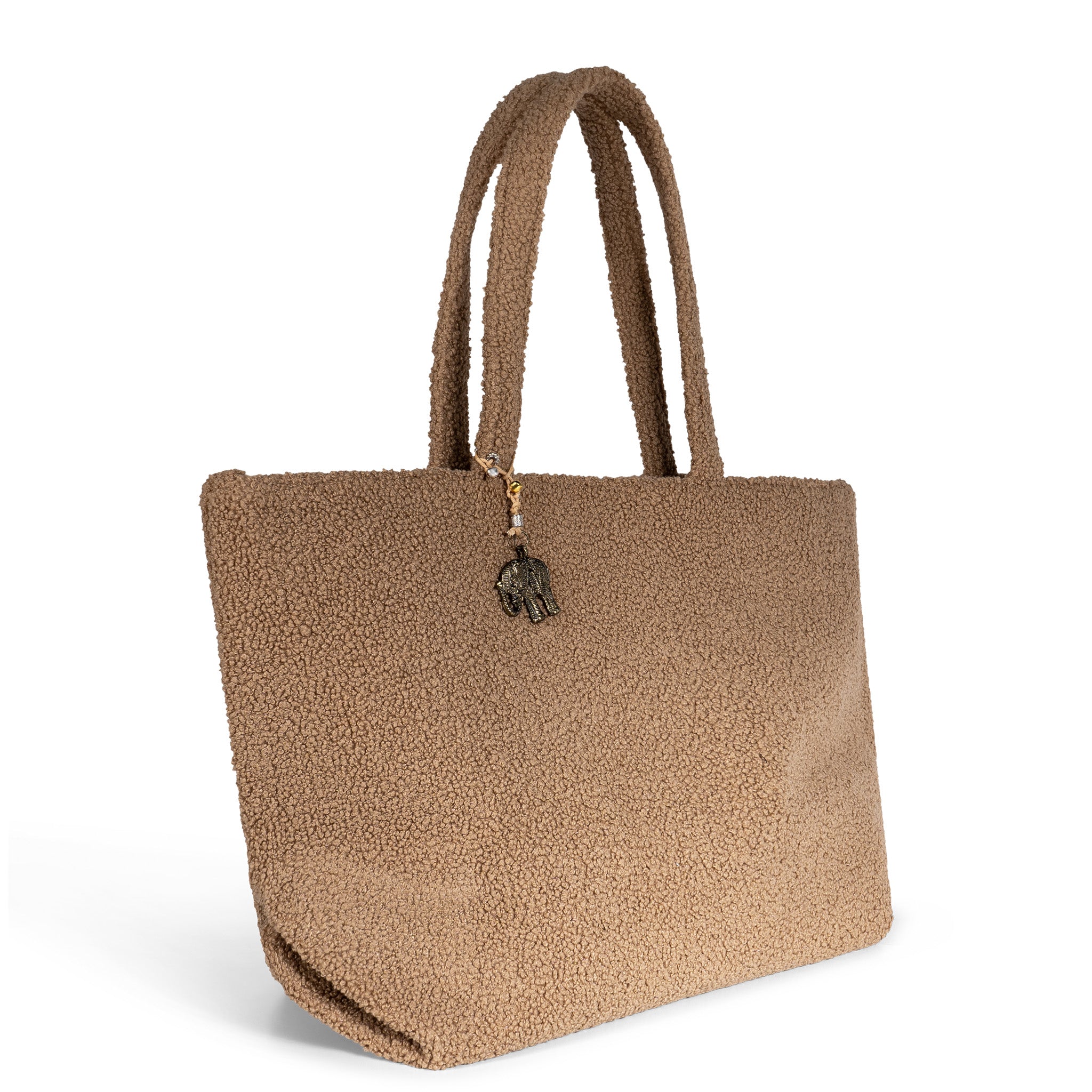 Großer Shopper Bouclé beige