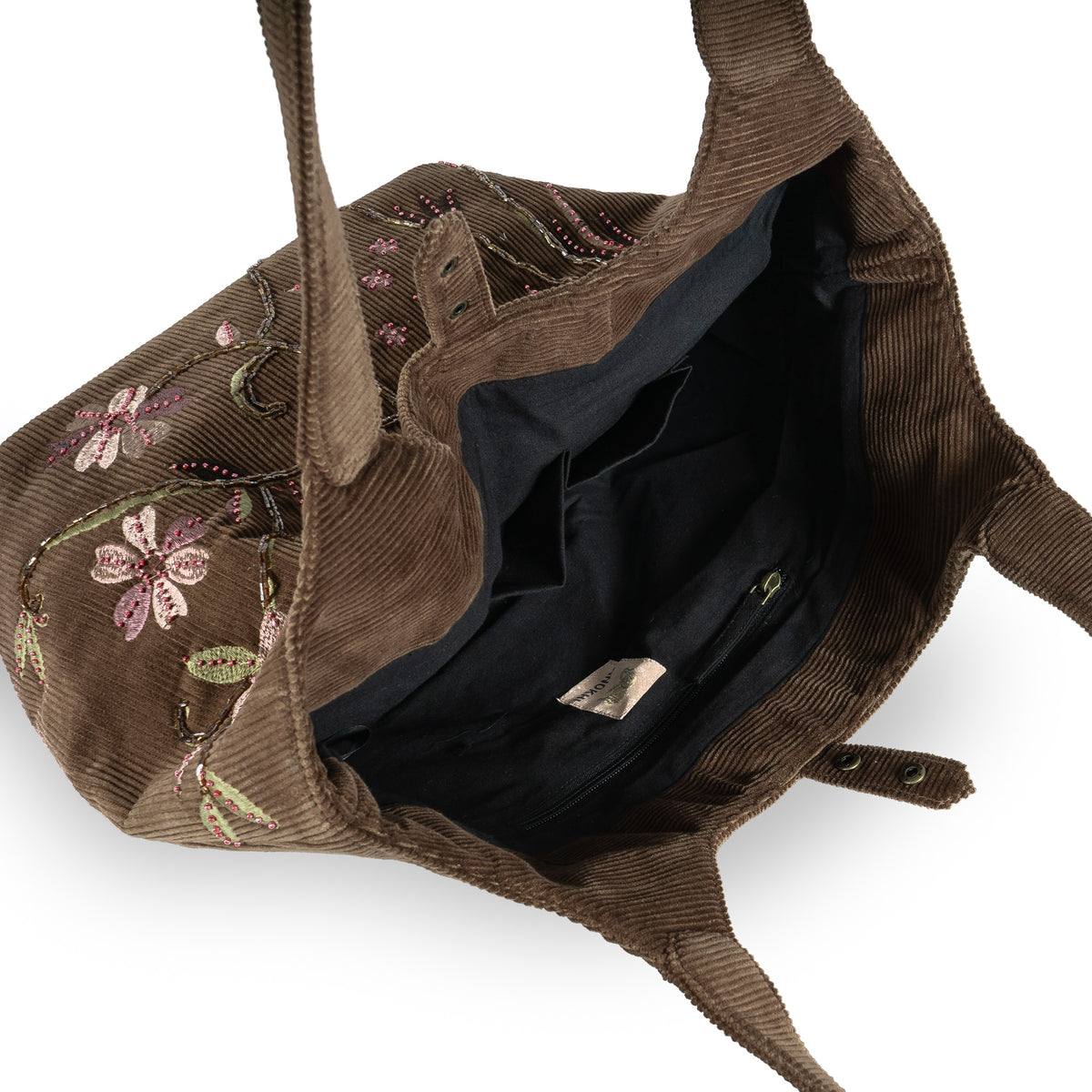 Beuteltasche Cheyenne Large Cord mit Stickerei