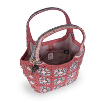 Tote Bag mittlere Größe gehäkelt Handarbeit dusty rose