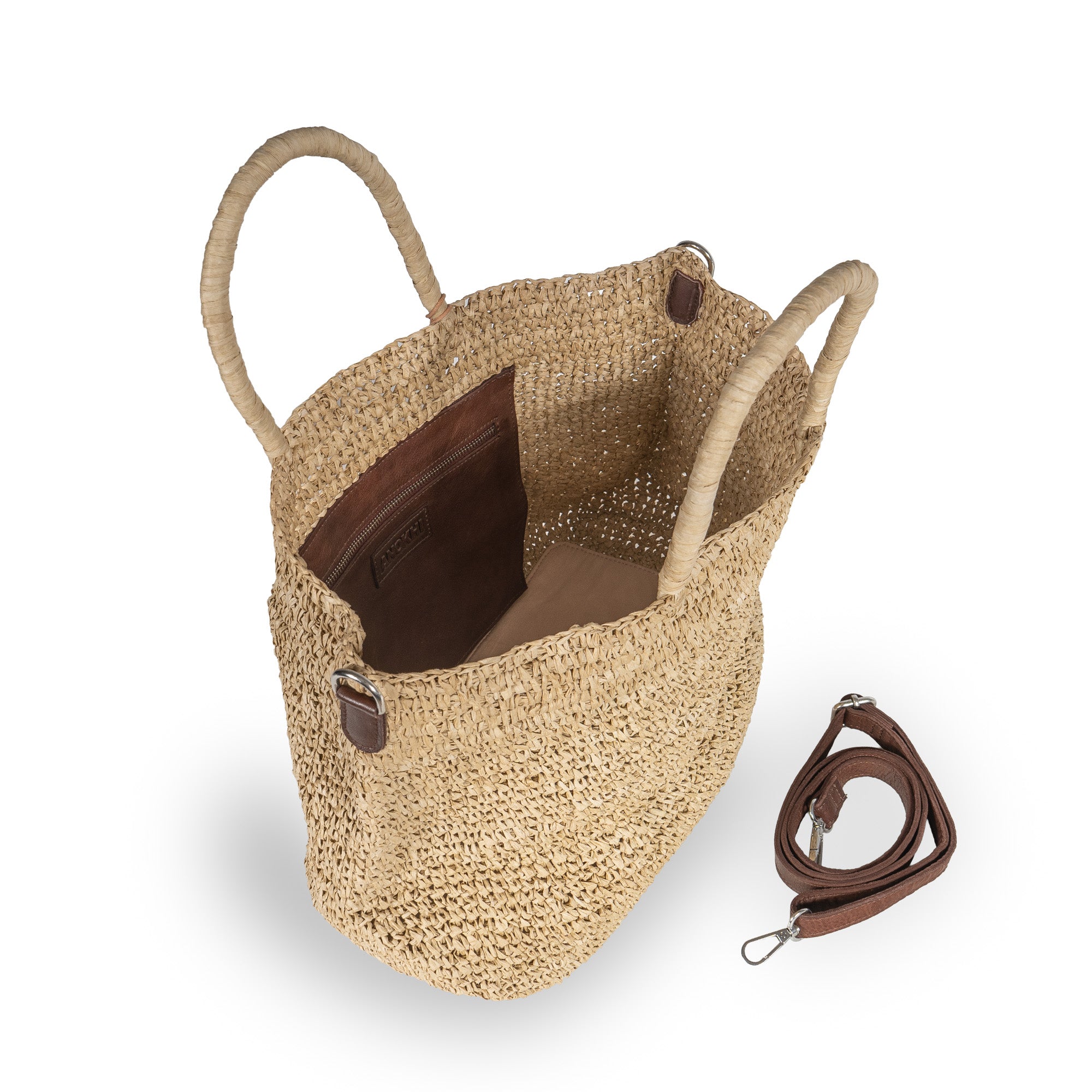 Tote Bag aus Bast Handarbeit natur