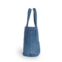 Tote Bag mittelgroß geflochten Denim blau