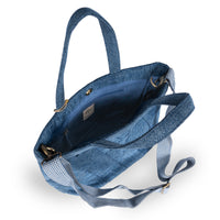 Tote Bag mittelgroß geflochten Denim blau