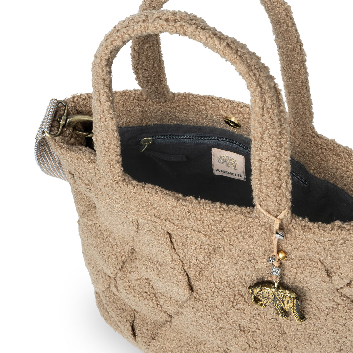 Umhängetasche Bride Medium Bouclé beige