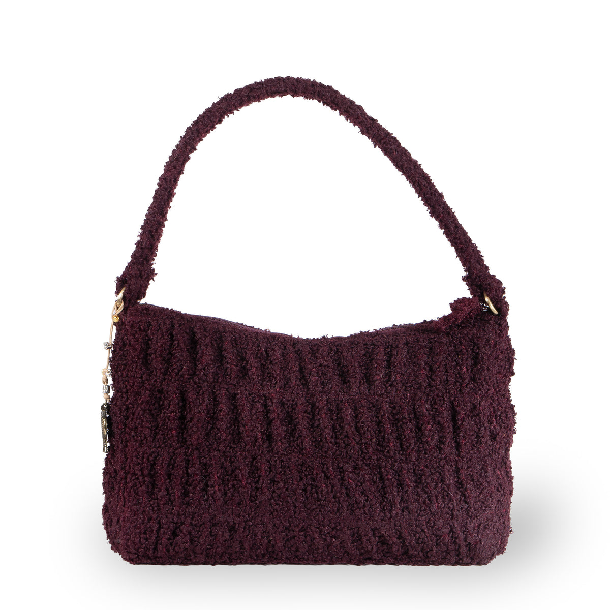 Schultertasche Mischa Large Bouclé merlot