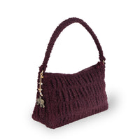Schultertasche Mischa Large Bouclé merlot