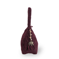 Schultertasche Mischa Large Bouclé merlot