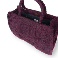 Bolso de hombro Jessy Large bouclé de cuadros merlot