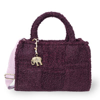 Bolso bandolera Jessy Medium bouclé de cuadros merlot