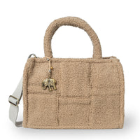 Bolso bandolera Jessy Medium bouclé de cuadros beige