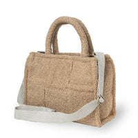 Bolso bandolera Jessy Medium bouclé de cuadros beige