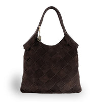 Beuteltasche Velourleder braun