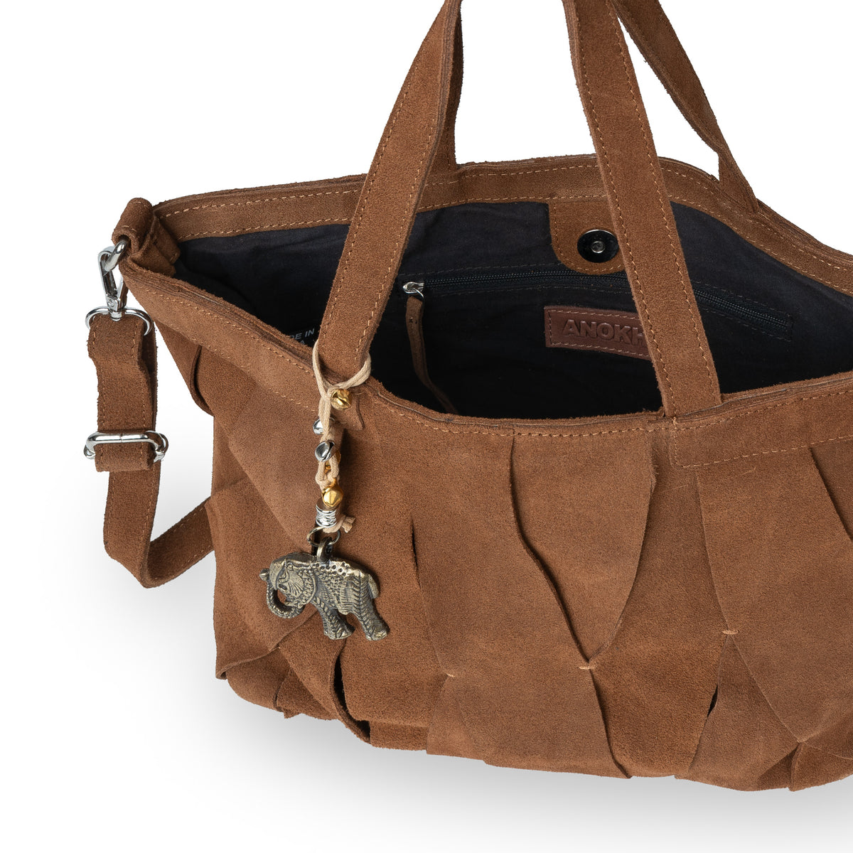 Umhängetasche Bride Medium Velourleder tan