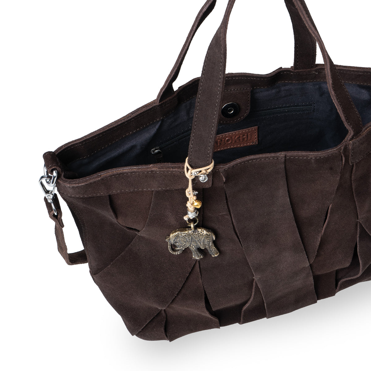 Umhängetasche Bride Medium Velourleder braun