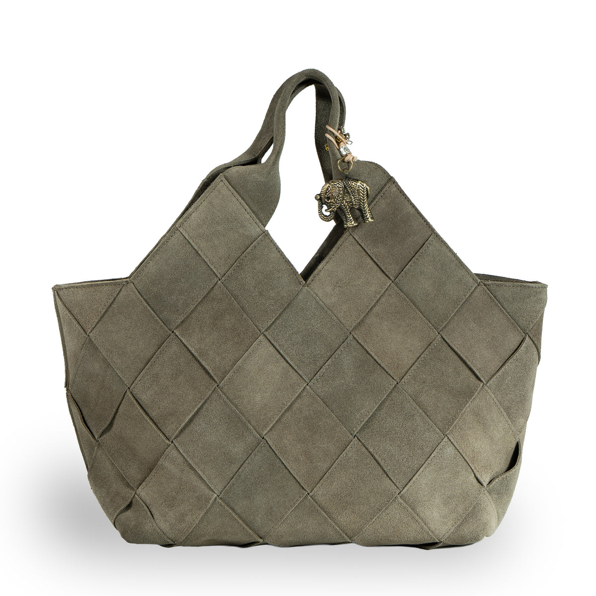 Tote Bag Velourleder olive