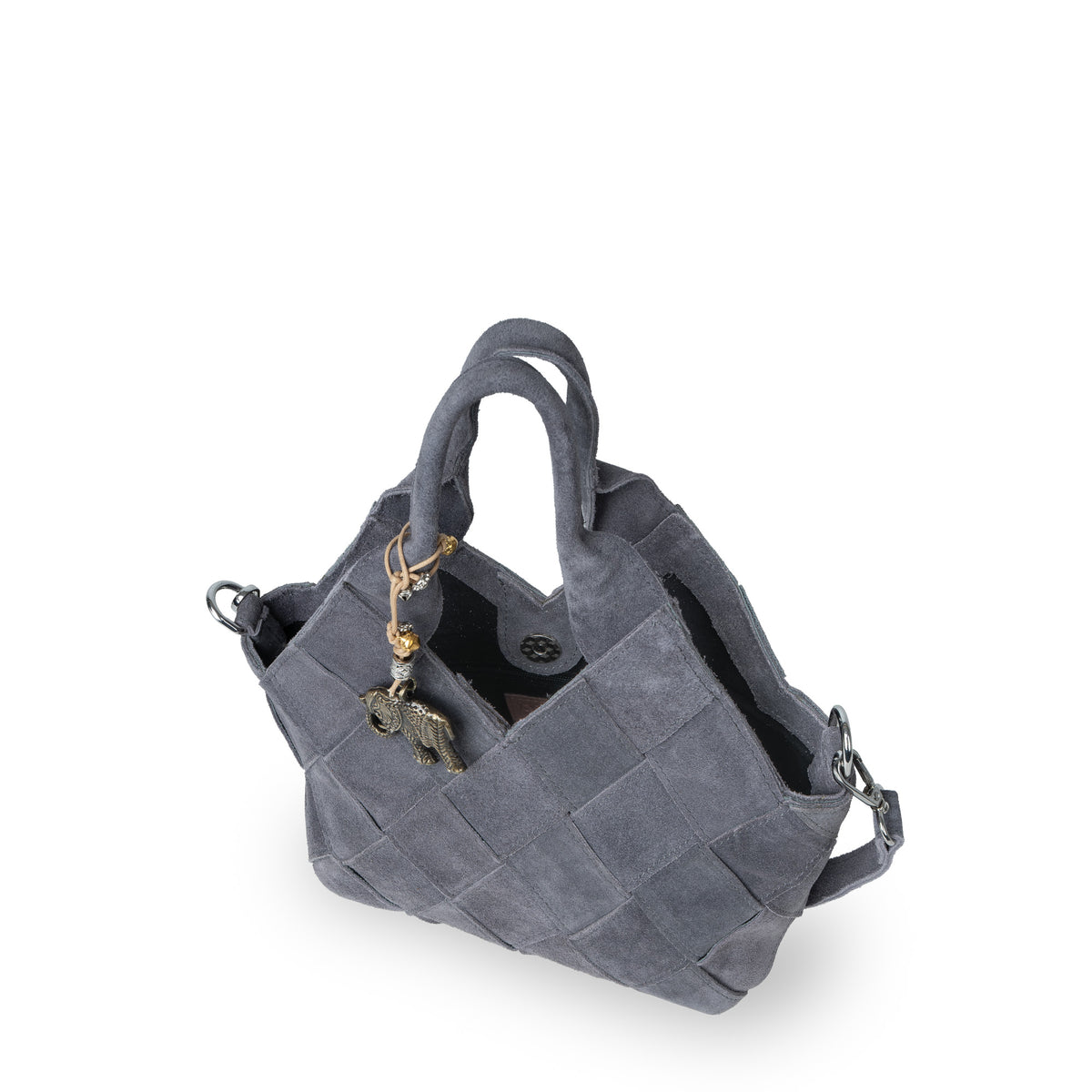 Umhängetasche Dionne Small Velourleder grau