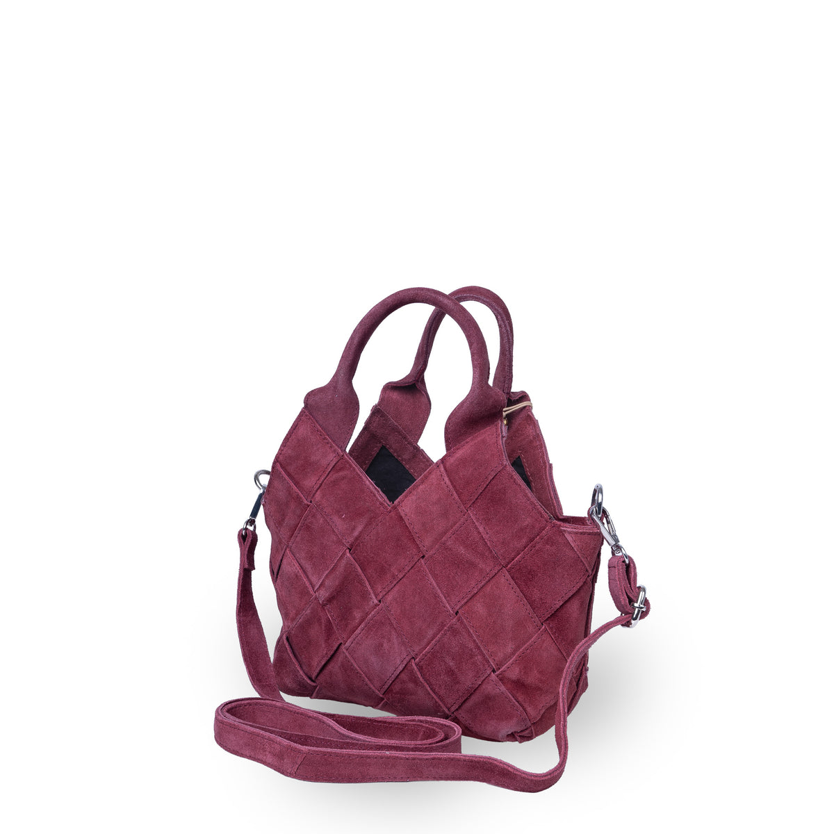 Umhängetasche Dionne Small Velourleder merlot