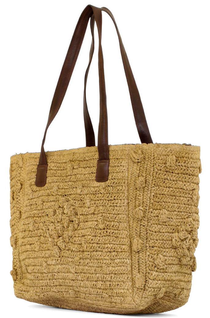 Basttasche aus feinem Raffia