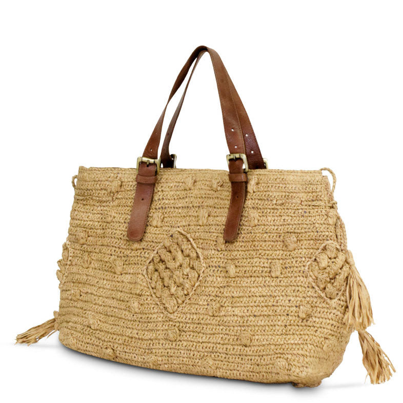 Basttasche aus feinem Raffia