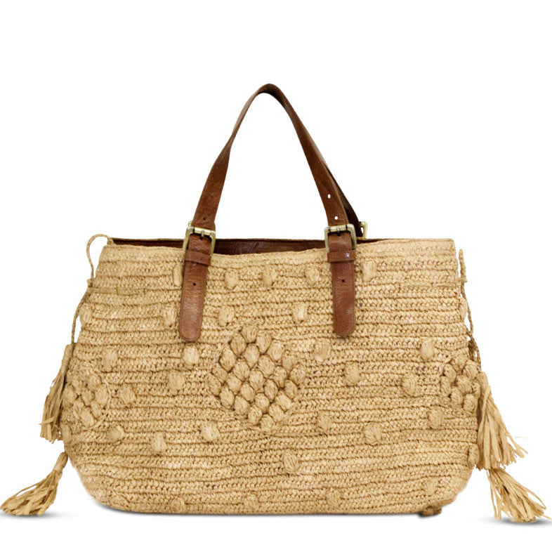 Basttasche aus feinem Raffia