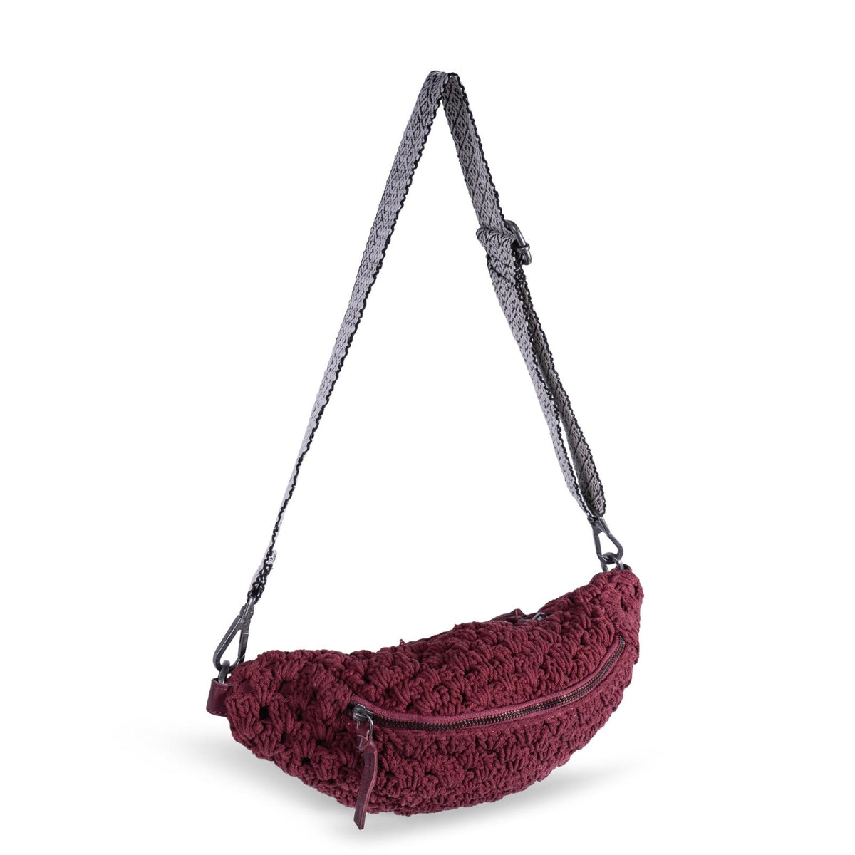 Bauchtasche gehäkelt Handarbeit rot - ANOKHI
