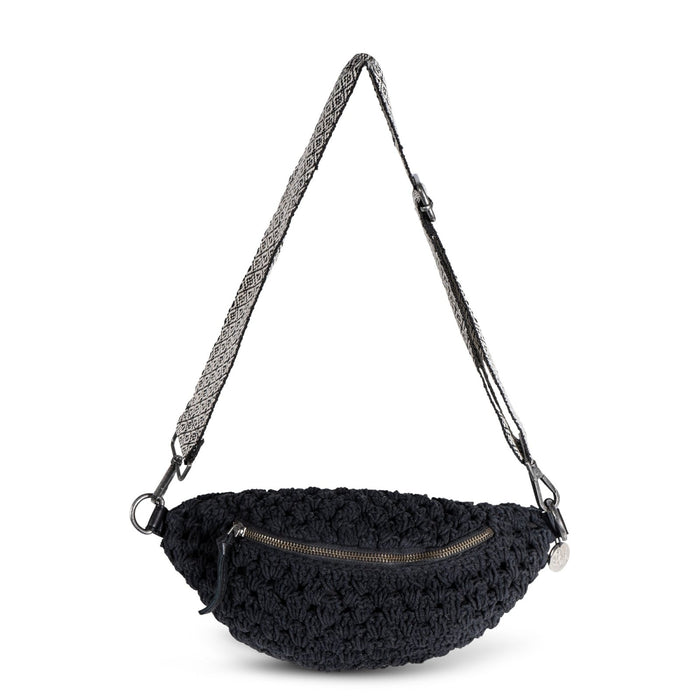 Bauchtasche gehäkelt Handarbeit schwarz - ANOKHI