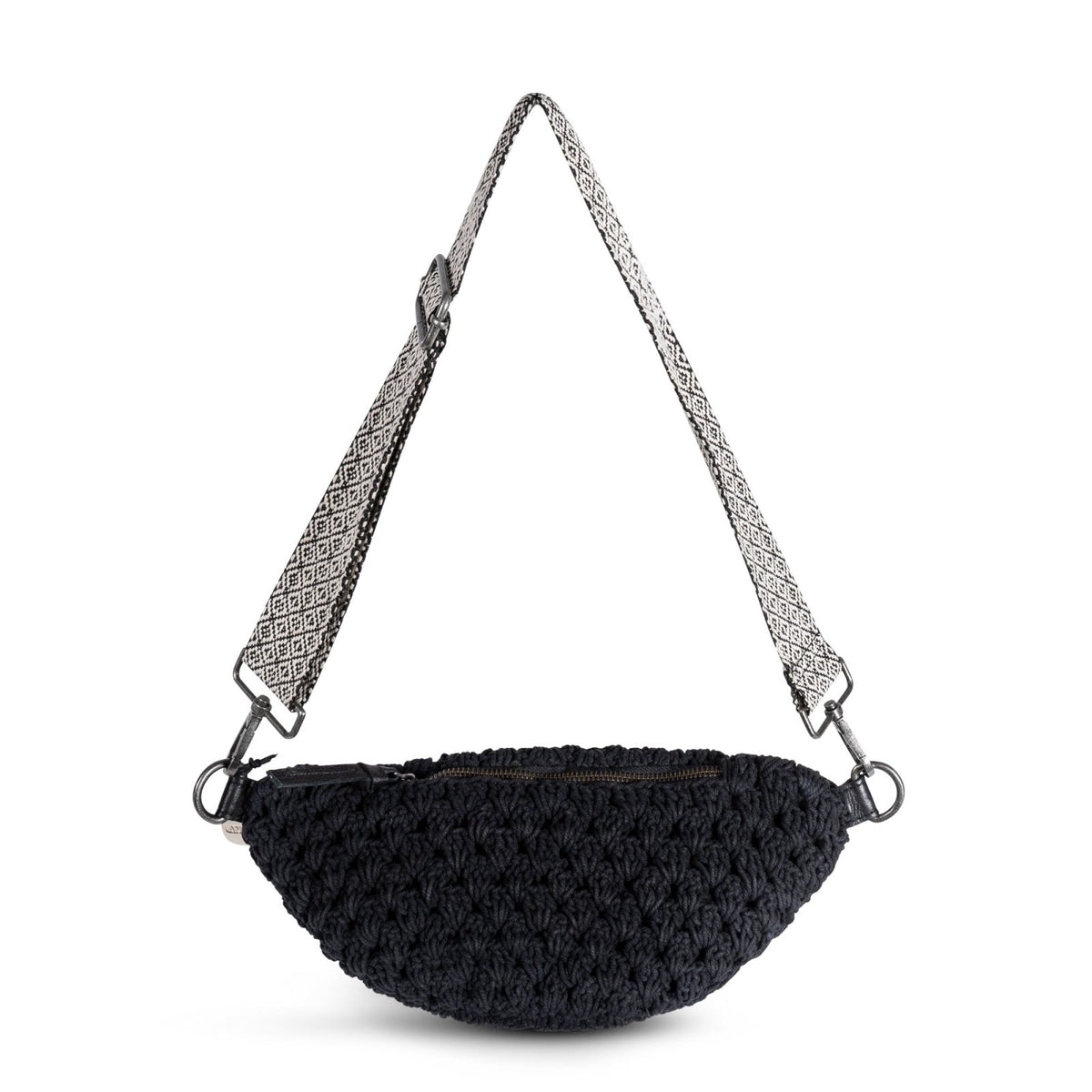Bauchtasche gehäkelt Handarbeit schwarz - ANOKHI