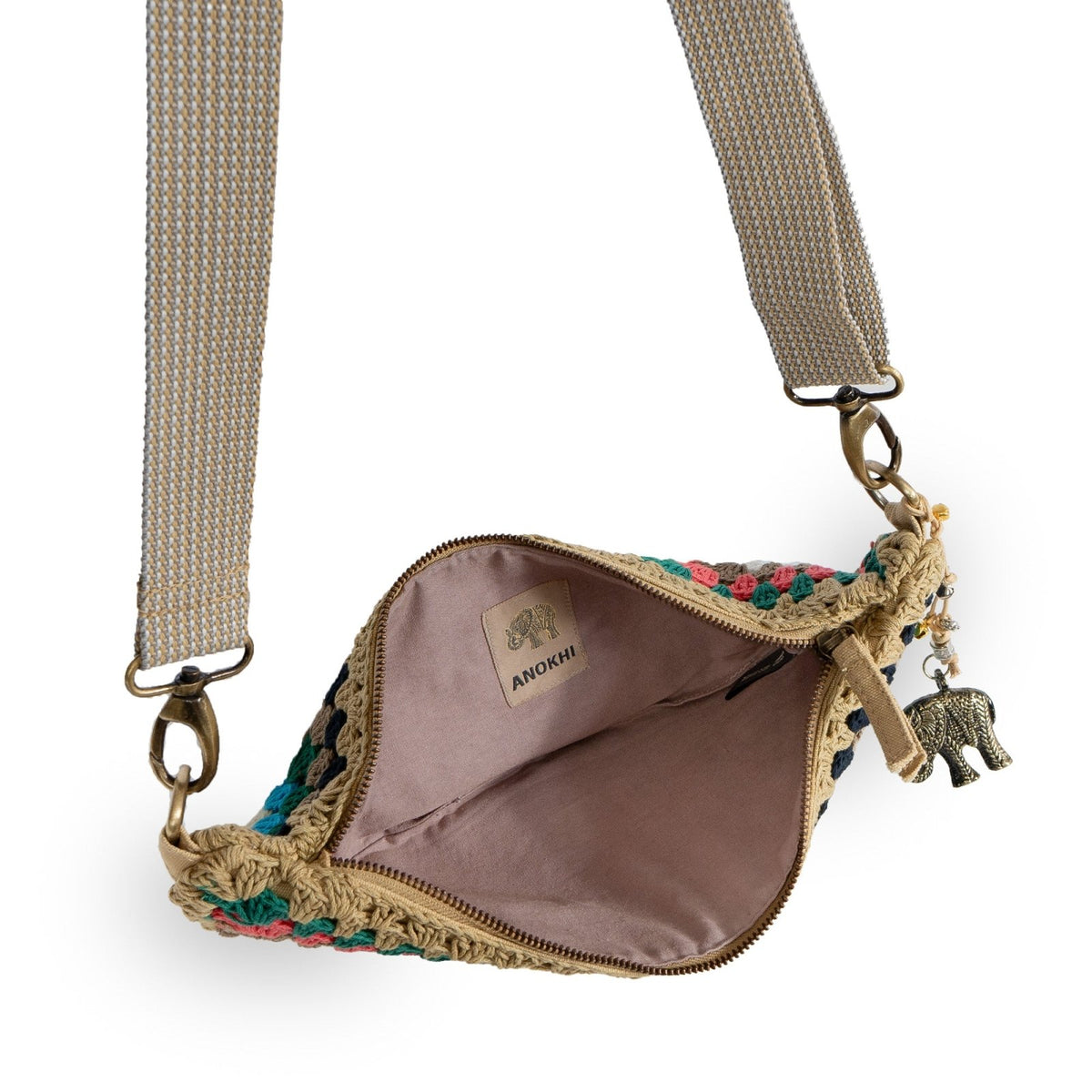 Belt Bag gehäkelt Handarbeit multicolor - ANOKHI