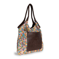 Beuteltasche aus Bast Handarbeit multicolor - ANOKHI