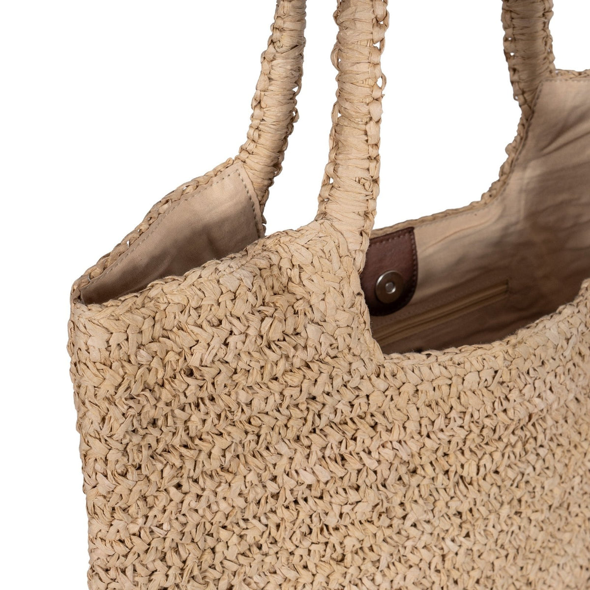 Beuteltasche aus Bast Handarbeit natur - ANOKHI