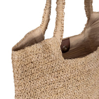 Beuteltasche aus Bast Handarbeit natur - ANOKHI