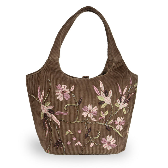 Beuteltasche Cheyenne Large Cord mit Stickerei - ANOKHI