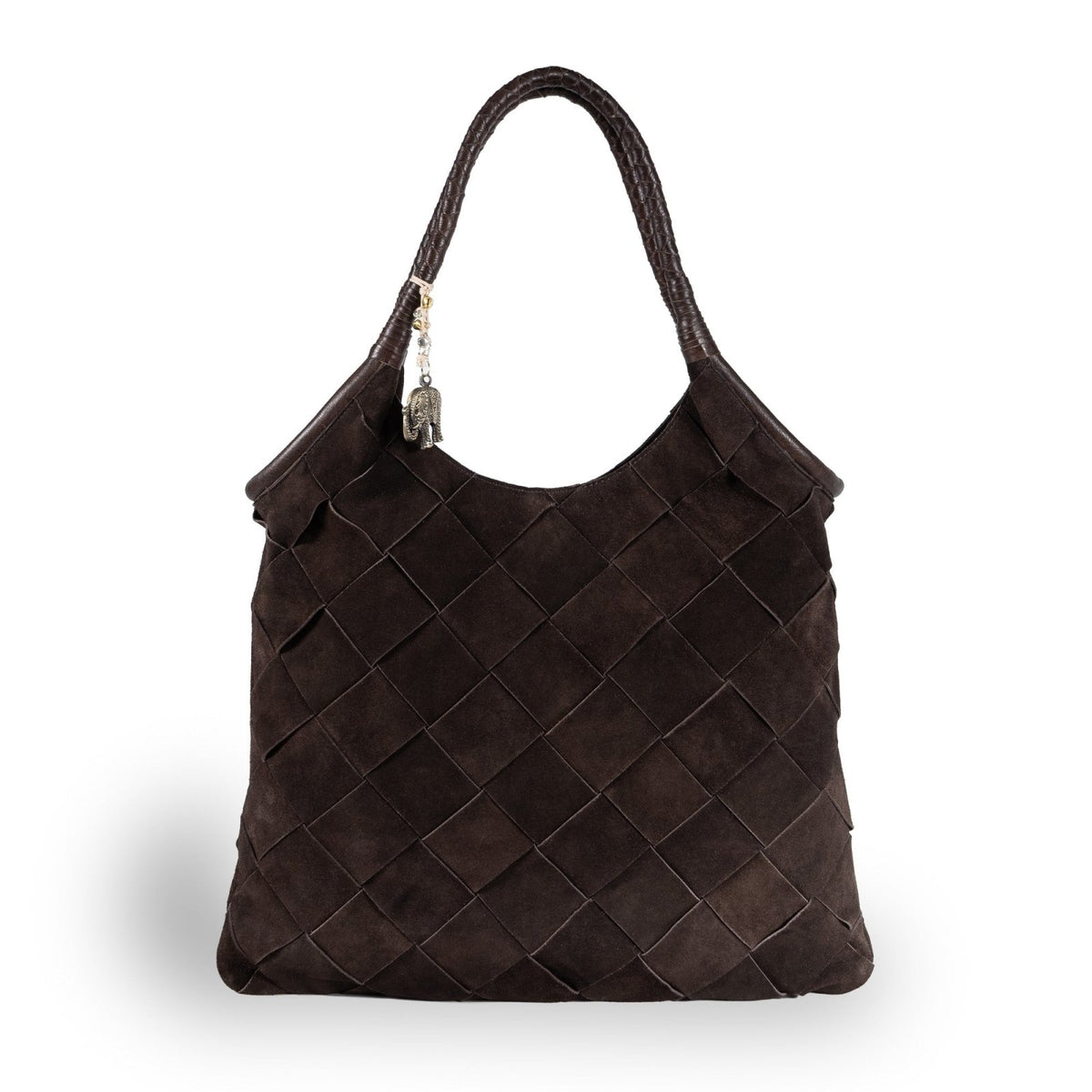 Beuteltasche Velourleder braun - ANOKHI