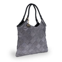 Beuteltasche Velourleder grau - ANOKHI