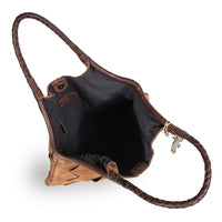 Beuteltasche Velourleder tan - ANOKHI