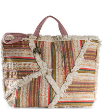 Boho shopper bag made of fabric with fringes in an ethnic look – Anokhi – 1