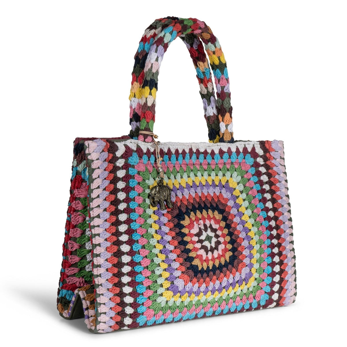Book Tote Crochet Large Handarbeit multicolor - ANOKHI