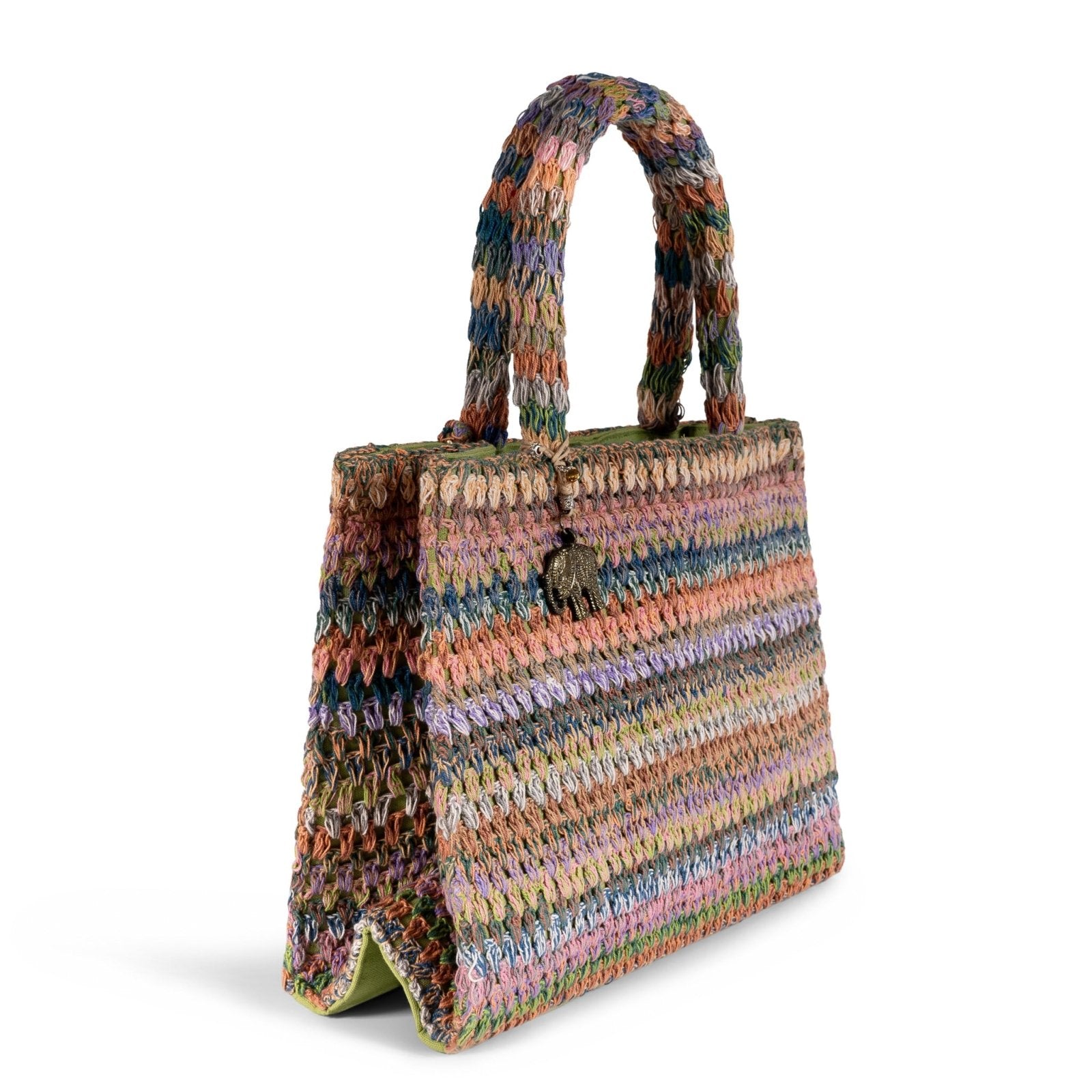 Book Tote Crochet Large Handarbeit multicolor - ANOKHI