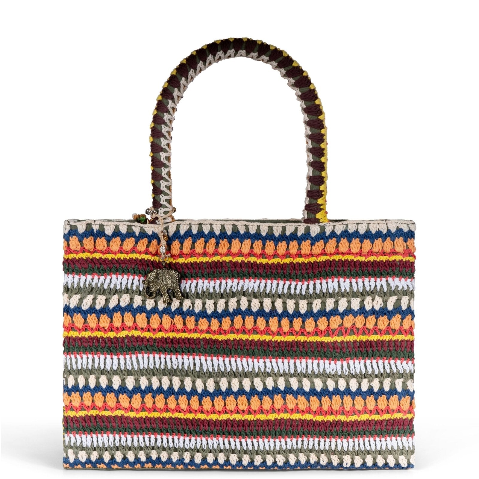 Book Tote Crochet Large Handarbeit multicolor - ANOKHI