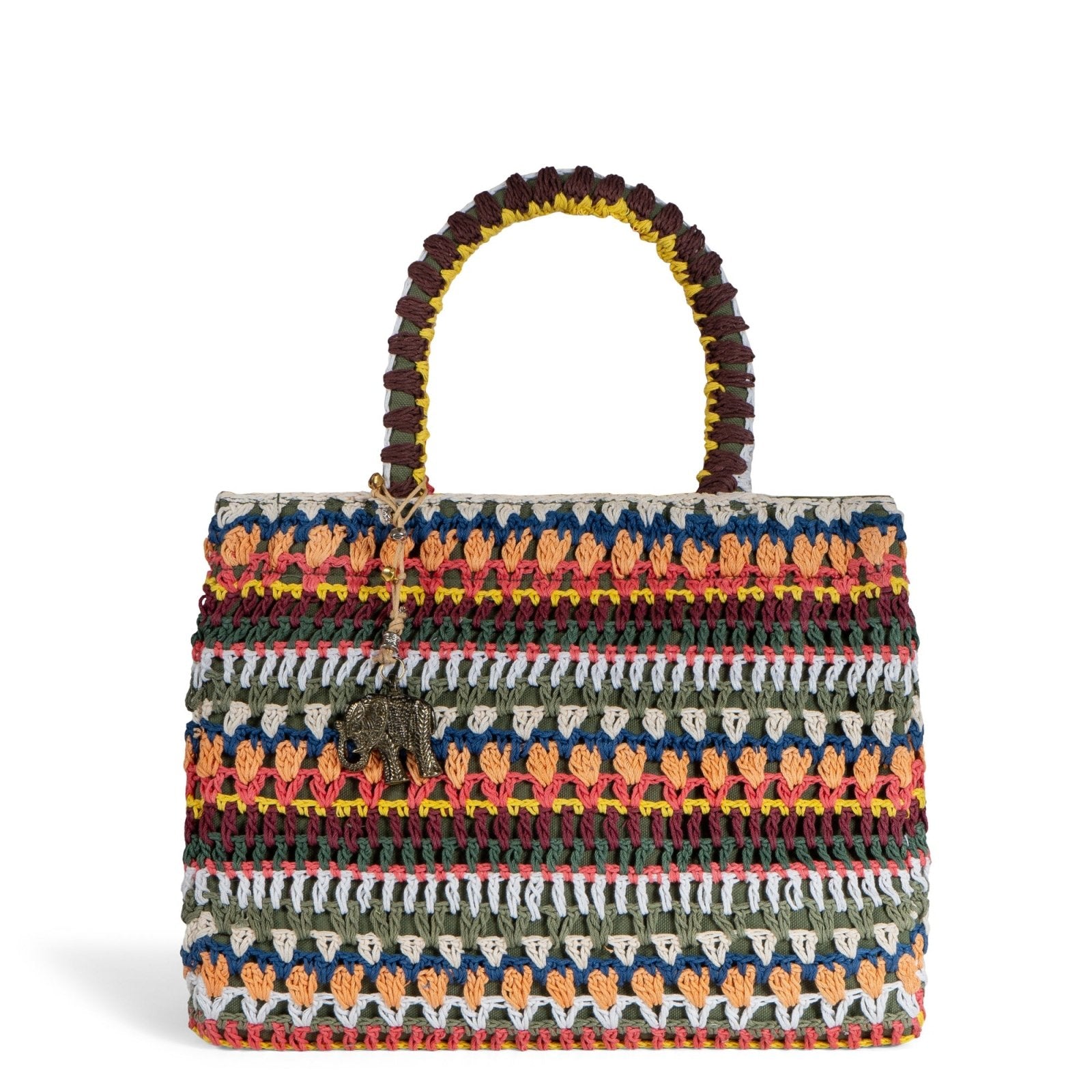 Book Tote Crochet mittlere Größe Handarbeit mutlicolor - ANOKHI