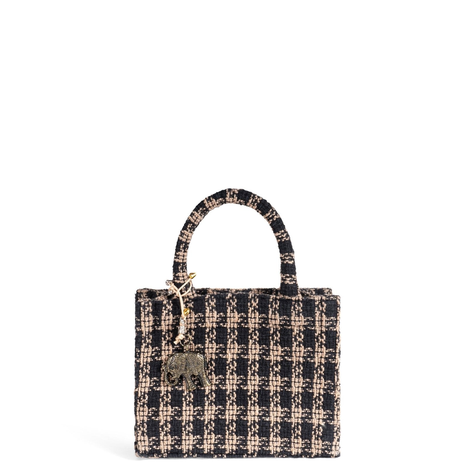 Book Tote klein Karo beige schwarz - ANOKHI