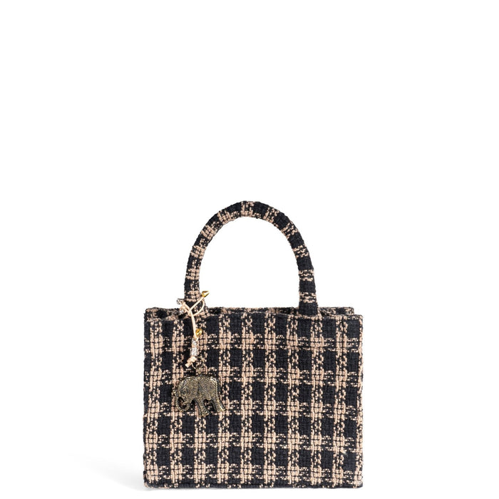 Book Tote klein Karo beige schwarz - ANOKHI